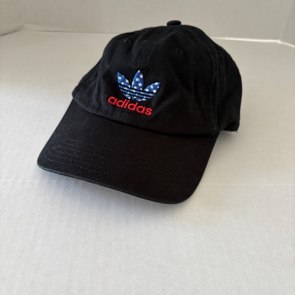 Adidas Adjustable Black Hat Patriotic Embroidered American Flag Theme Logo. - Picture 10 of 12